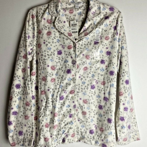 Charter Club Cozy Fleece Floral Animal Pajama Set - Picture 3 of 7